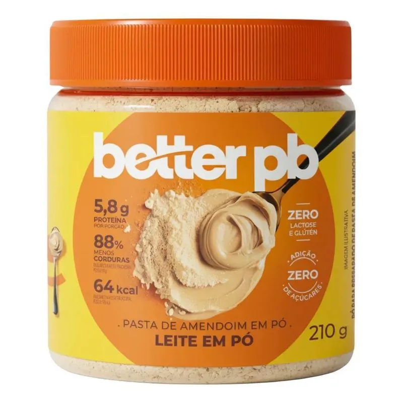 Pasta De Amendoim Em Pó 210g Sabor Leite Em Pó Zero Lactose
