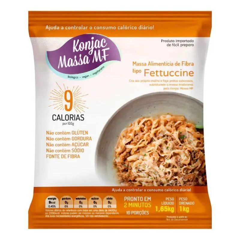 Fettuccine Konjac Massa Mf De Fibra Soluvel Sem Glúten 1 Kg