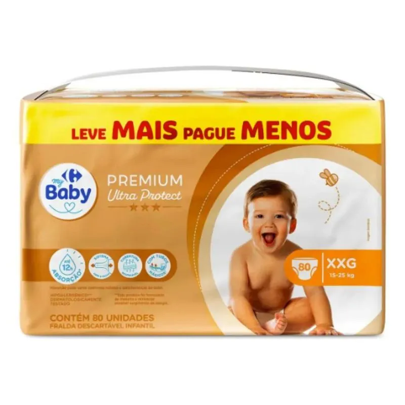 Fralda My Baby Soft Protect - 80 Unidades Xxg Gêne