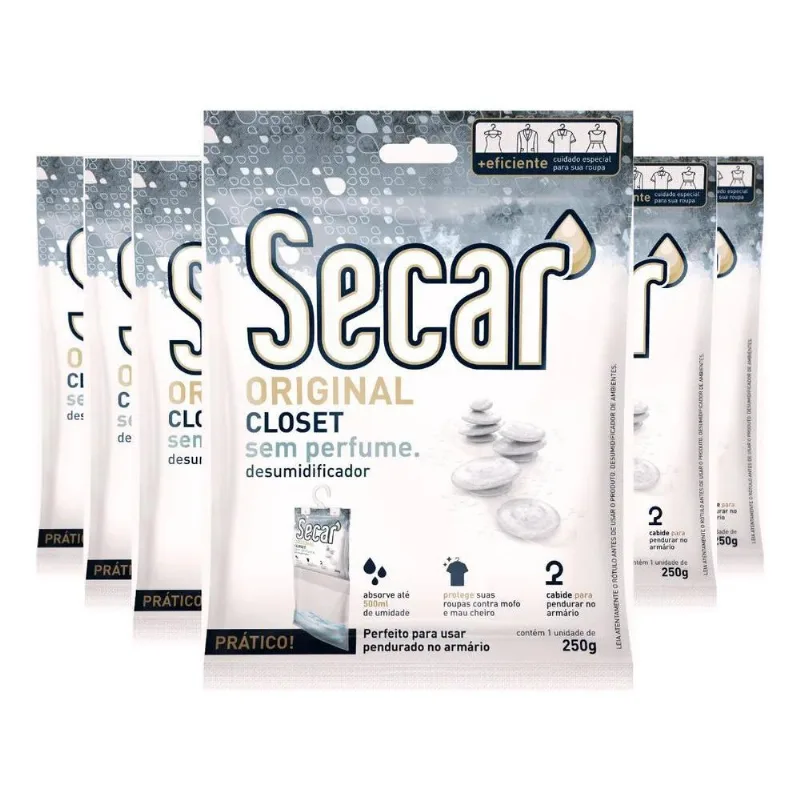 Kit 6 Anti Mofo Secar Orginal Closet 250g Armario Roupa Casa