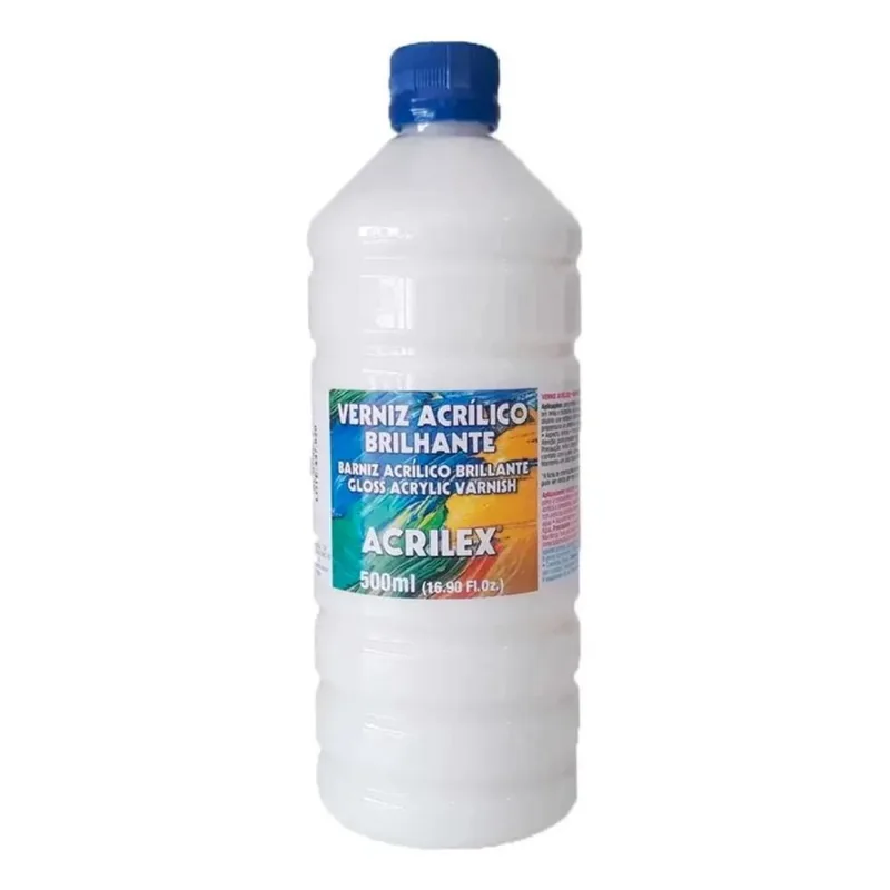3x Verniz Acrílico Brilhante Tela Papel Gesso Acrilex 500ml
