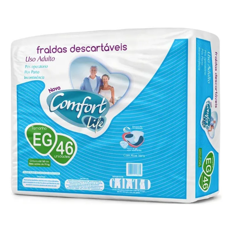 Fralda Geriátrica Adulto Xg Comfort Life Com 46 Unidades Tam