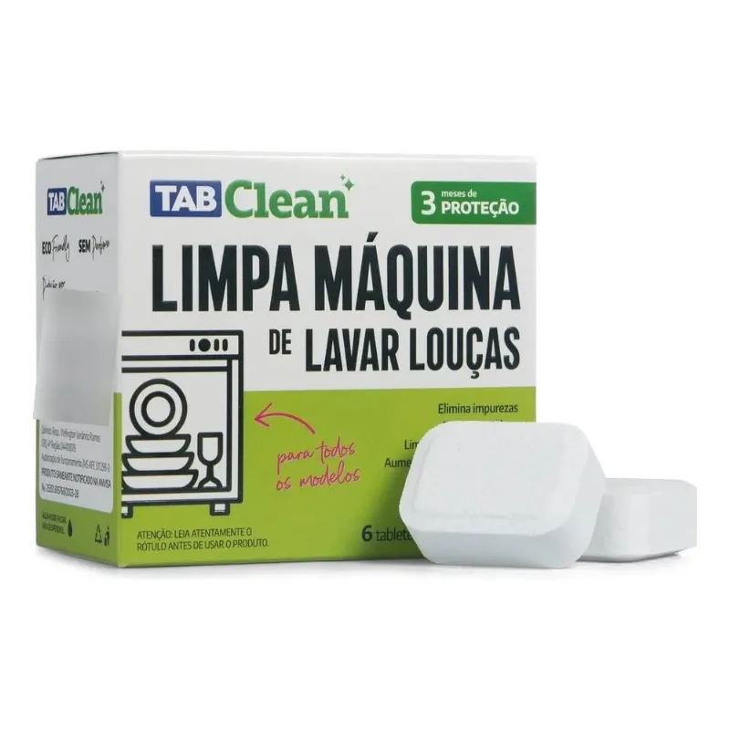 06 Limpa Maquina Lavar Louças Tabletes Concentrado Tabclean