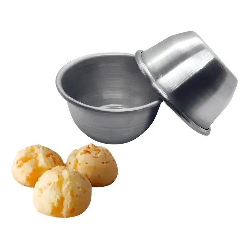 10x Kit 10 Formas P/pão De Queijo Grande 5cm Cor Cinza