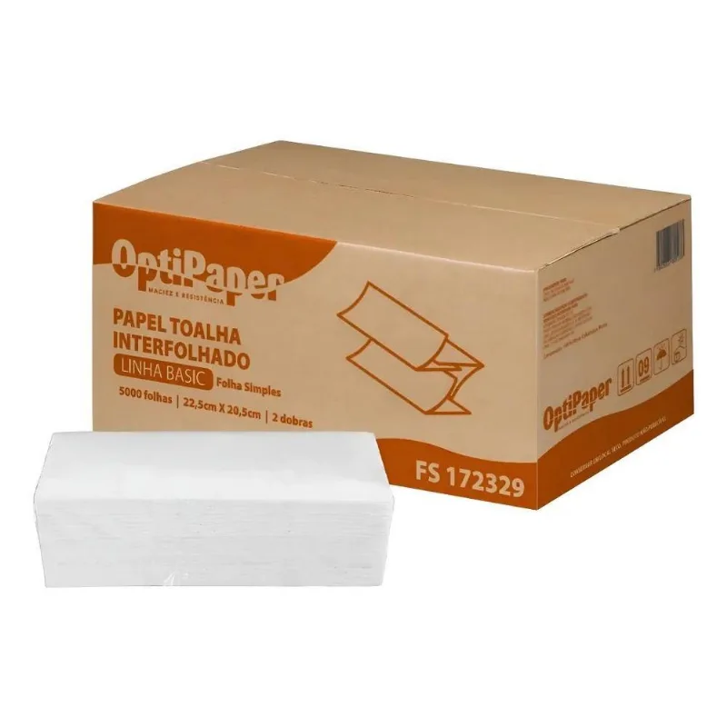 Papel Toalha Interf. 5000 Fls 20 Pct C 250 Branco Luxo 2 D