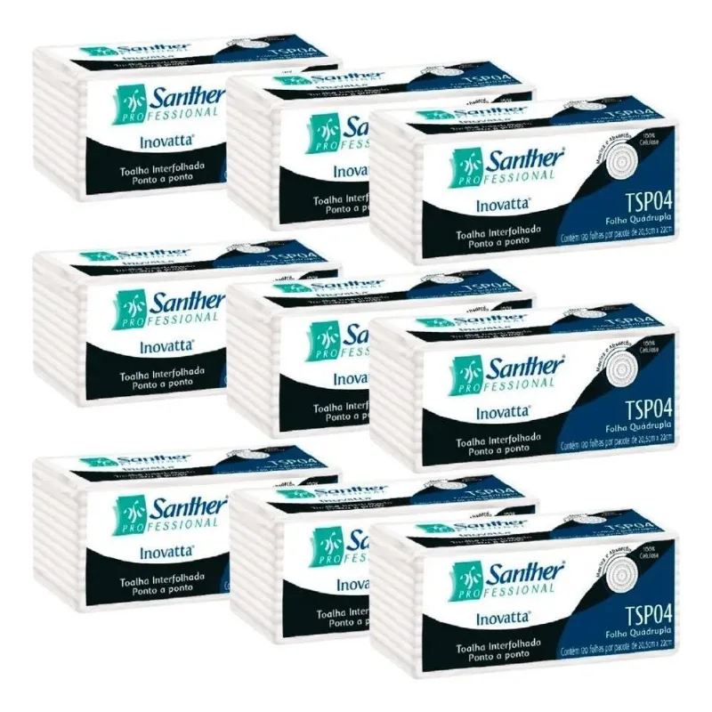 Papel Interfolhado Folha Quadrupla Para Banheiro Com 1000 Fl