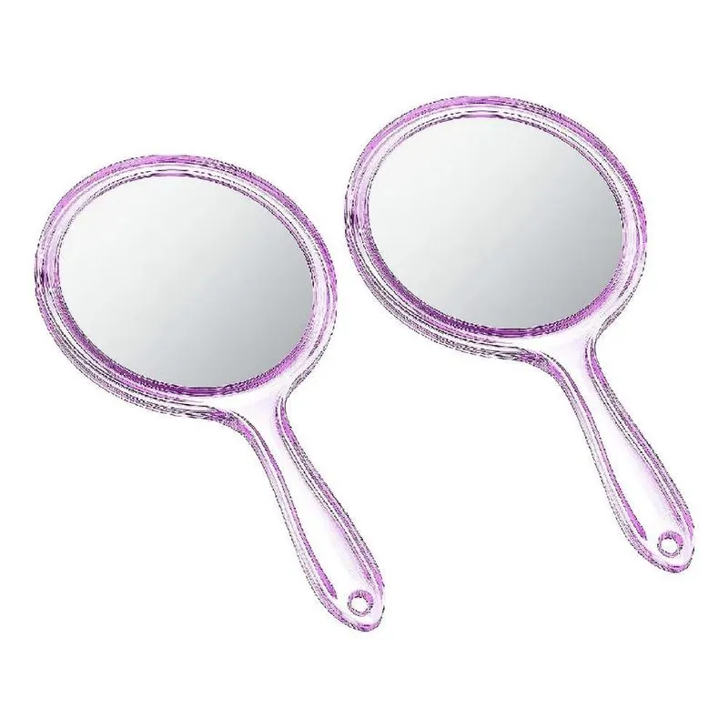 2 Espelho De Mão Acrílico Dupla Face Zoom 2x Médico Dentista