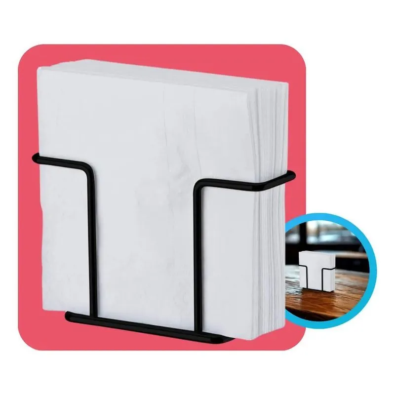 2x Porta Guardanapos Suporte Apoio De Papel Aço Carbono Para