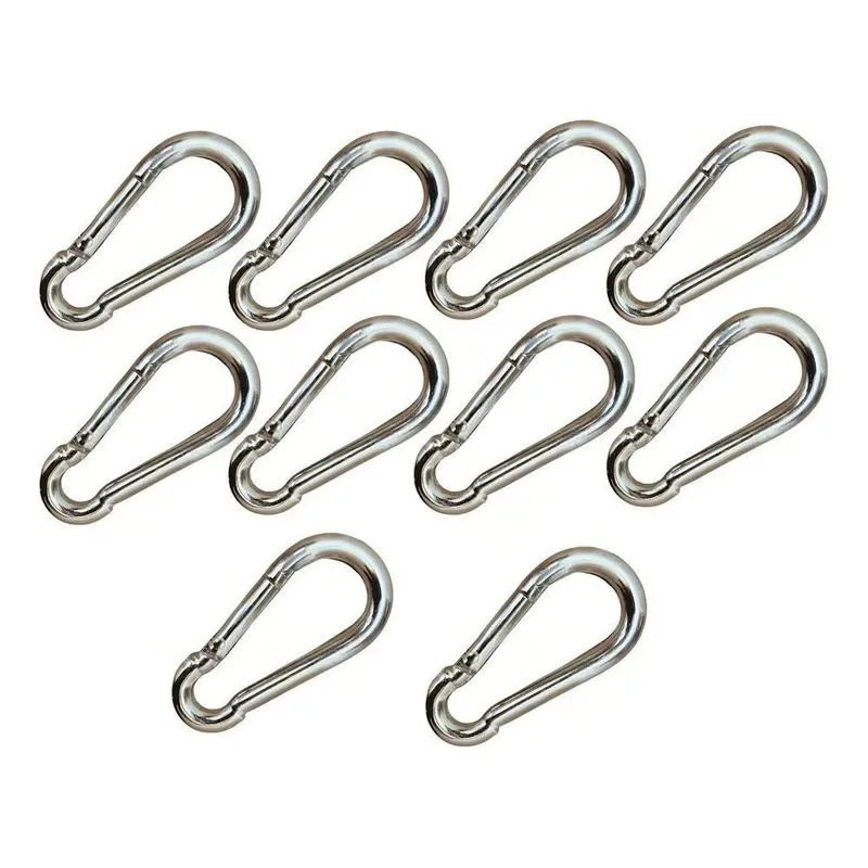 10x Alla Mosquetão Cor Cromado Kit 10 Unidades 8cm Suporta