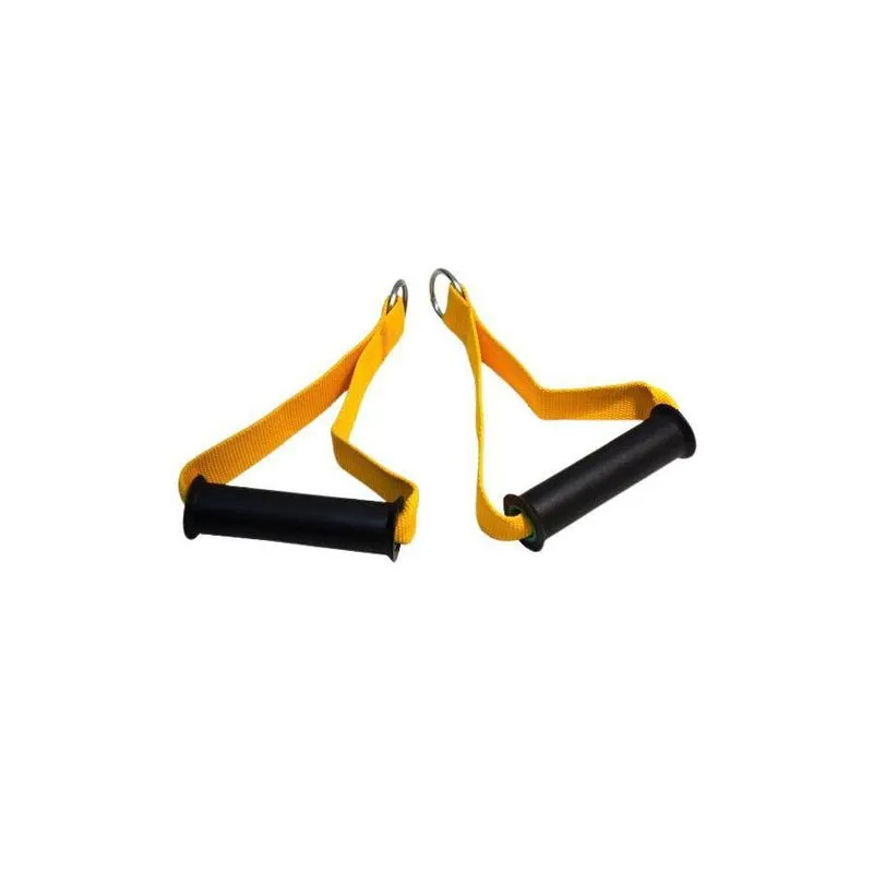 Par Puxadores Estribo Nylon Profissional Amarelo