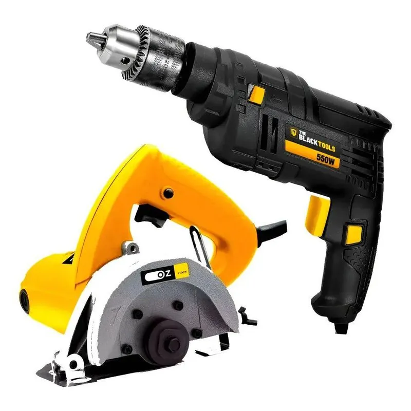 Kit Serra Mármore 1100w + Furadeira Impacto 550w Prof - 127v