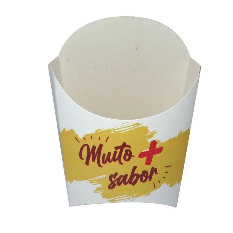 Embalagem para Alimento Caixa Aberta para Porções para Batata Frita e Salgadinhos em Papel Cartão