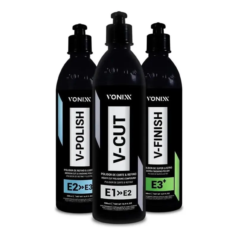 Kit Polimento Automotivo Vonixx VHP V-Cut V-Polish V-Finish