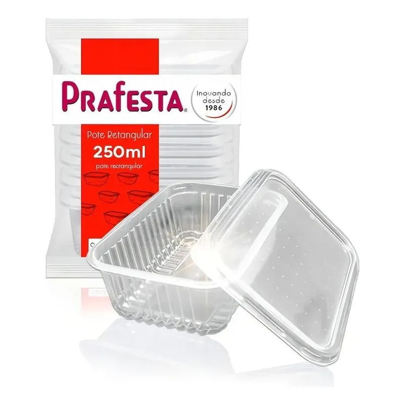 5x Pote Descartável 250ml Freezer Microondas Marmita - 72 Un