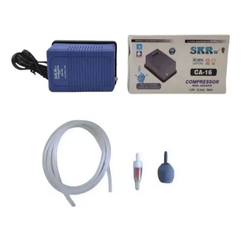 10x Bomba De Ar Oxigenador Ca-16 Kit Completo Aquários Até