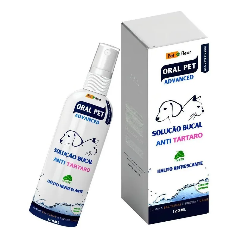 2x Spray Bucal Gatos E Cães Elimina Mau Hálito E Anti Tártar