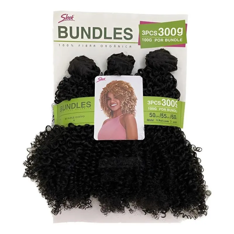 Cabelo Orgânico Sleek Bundles Goivo 55cm Longo - Cor:4