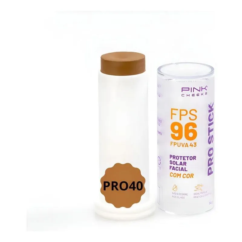 Pro Stick Protetor Solar Facial Fps96 Pro40 14g Pink Cheeks