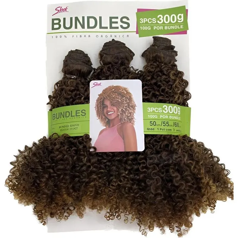 Cabelo Orgânico Sleek Bundles Goivo 55cm: - Hl433/613+1427