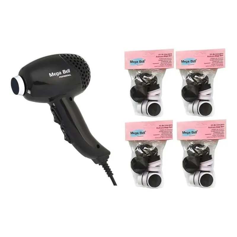 Pedicuro Elétrico Mega Bell: Pés Macios - 220v (cód 20 Preto)