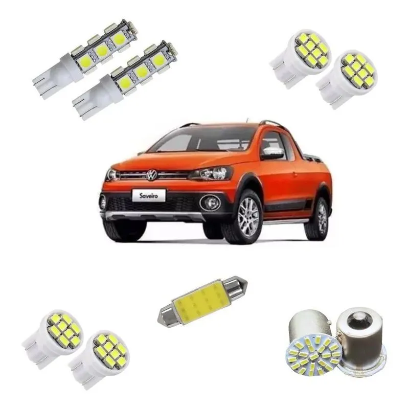 3x Kit Lâmpadas Led Saveiro Cross G5 G6 Teto Placa Re Pingo