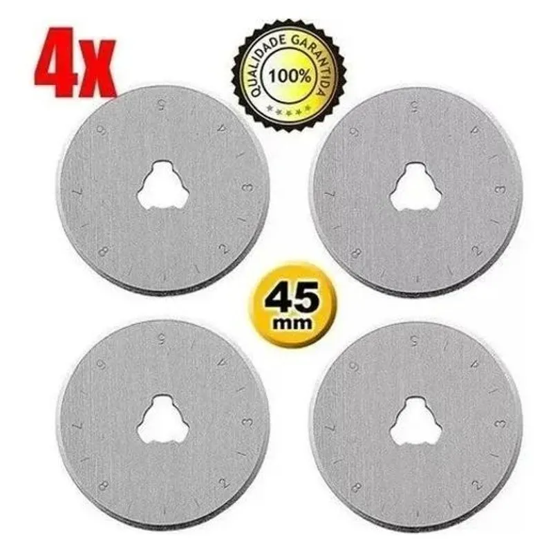 04 Discos Refil Lâmina Do Cortador Circular Patchwork 45mm