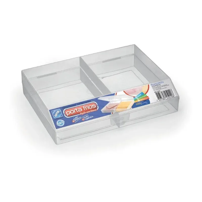 3x Porta Frios Duplo Geladeira Divisórias Conserva Alimentos