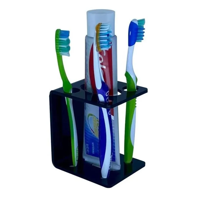5x Suporte Para Escovas Dente E Creme Dental De Acrílico Pre