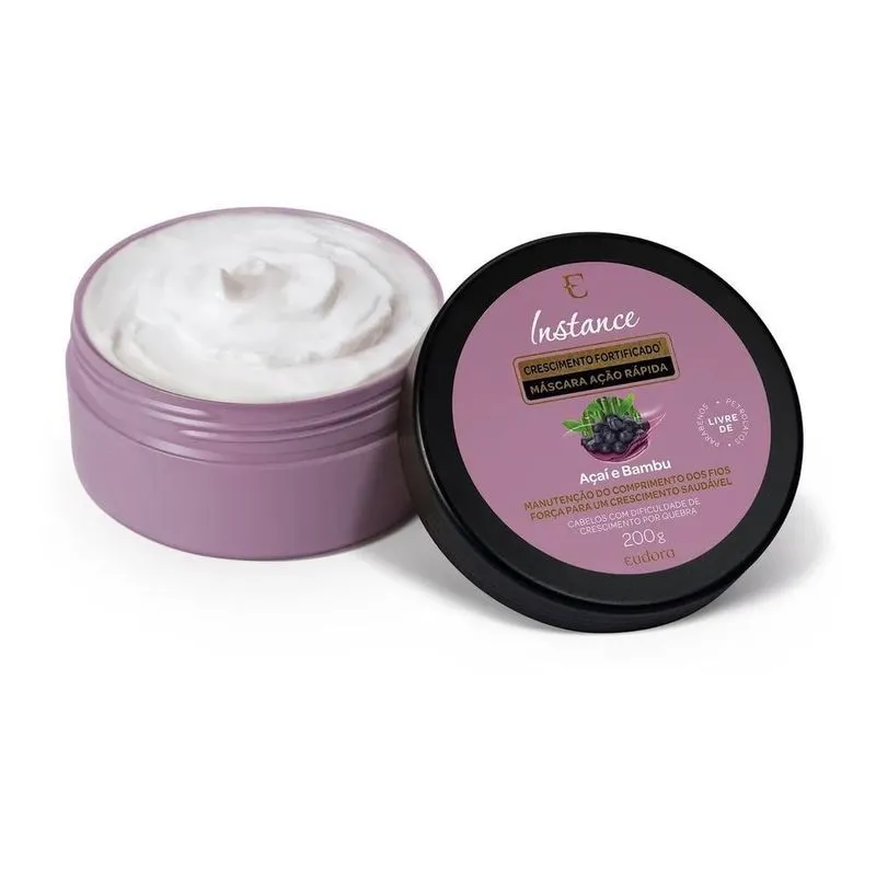 3x Eudora Instance Mascara Capilar Acai E Bambu 200g