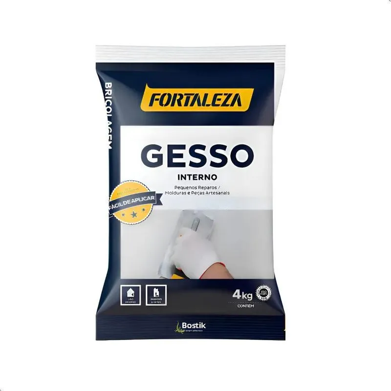 Gesso Em Pó Branco - Secagem Rápida - 4kg - Fortaleza