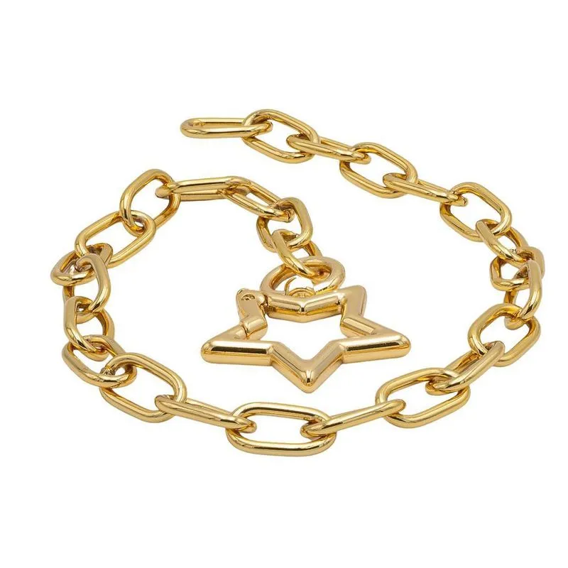 Colar Chocker Folheado Ouro 18K Com Pingente Estrela - 45Cm