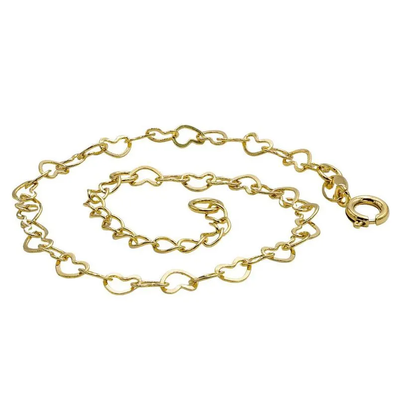 Pulseira Mini Corações Folheada Ouro 18k