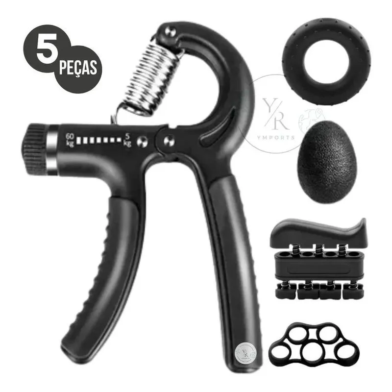 3x Kit Handgrip Mão Ajustável 60kg Contador Fisioterapia Aca