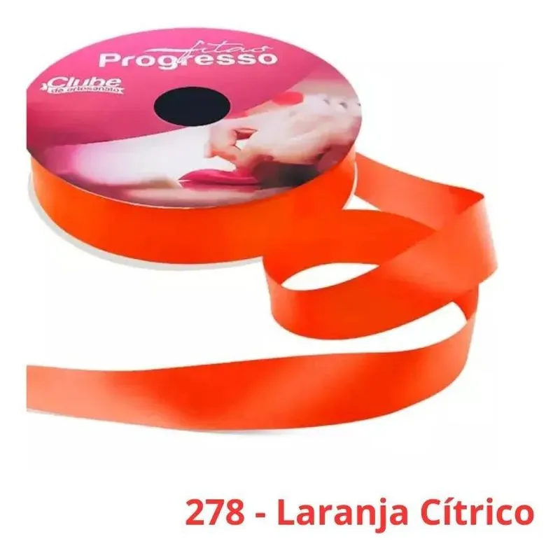 Fita De Cetim Nº 9 50 Metr 278 - Laranja Cítrico