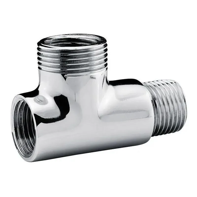 2x Adaptador Tee T Maquina Lavar Tanque 1/2x3/4 Latão Crom