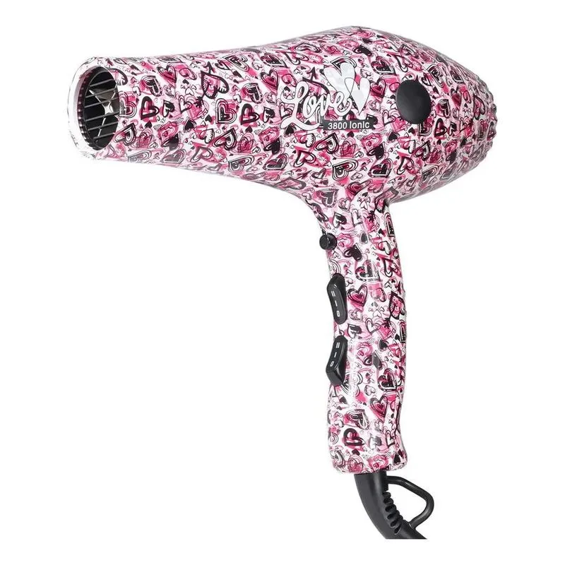 10x Secador De Cabelo Lizz3800 Ionic Love Estampado