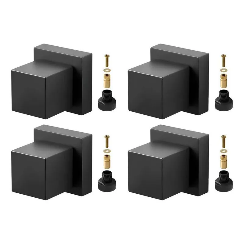 Kit 4 Acabamentos Para Registro Docol Quadrado Preto Fosco