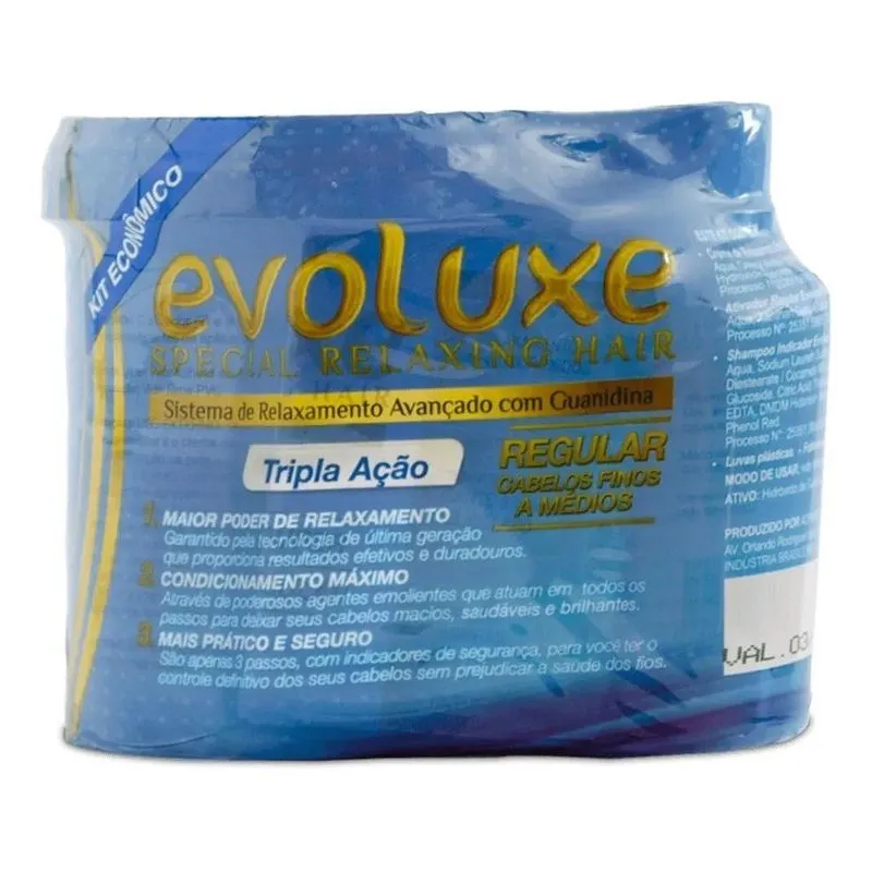 3x Mini Kit Econômico Relaxamento Regular Guanidina Evoluxe