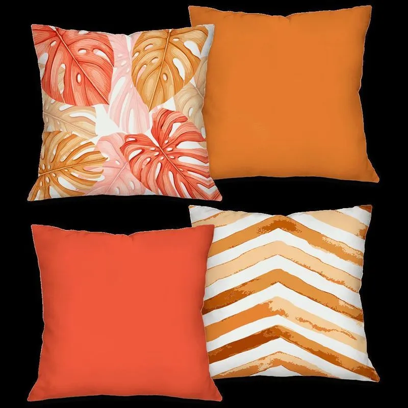 Kit Com 4 Capas Para Almofadas Decorativas Costela De Adão