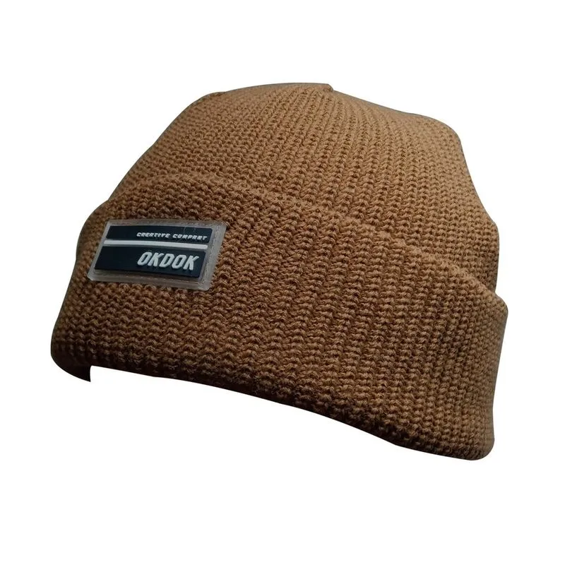 Gorro De Lã Com Dobra Okdok Caramelo Masculino Feminino