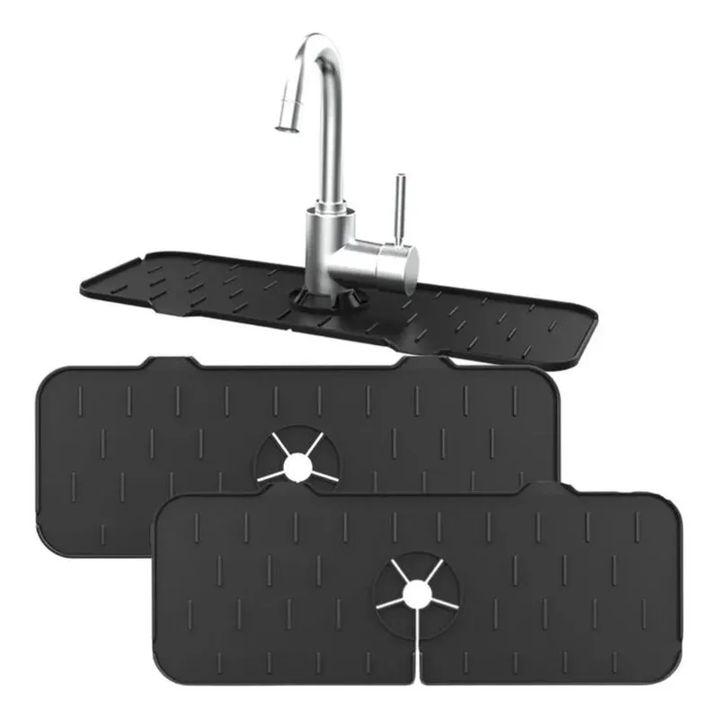 2 Protetor Torneira Cozinha Tapete Absorvente Água Silicone