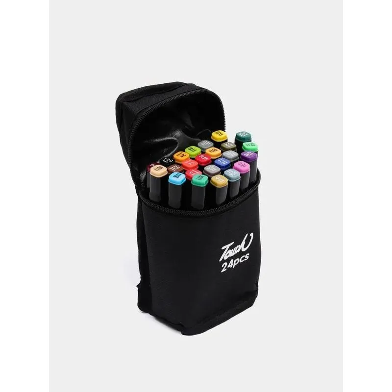 10x Kit Com 24 Canetas Coloridas Ponta Dupla, Completo E Cri