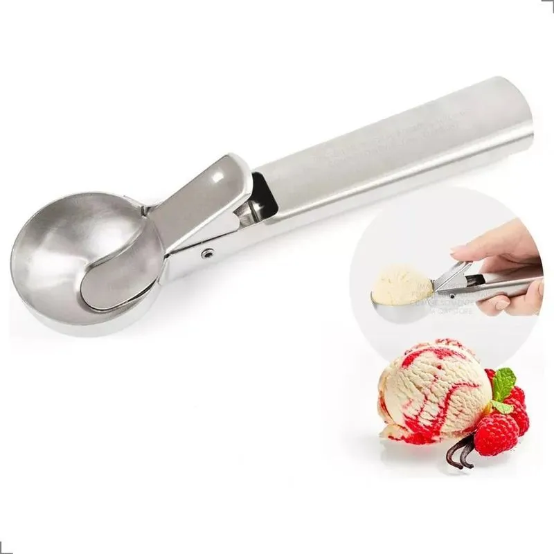 10x Pegador Colher De Sorvete Bola Ejetor Inox Profissional