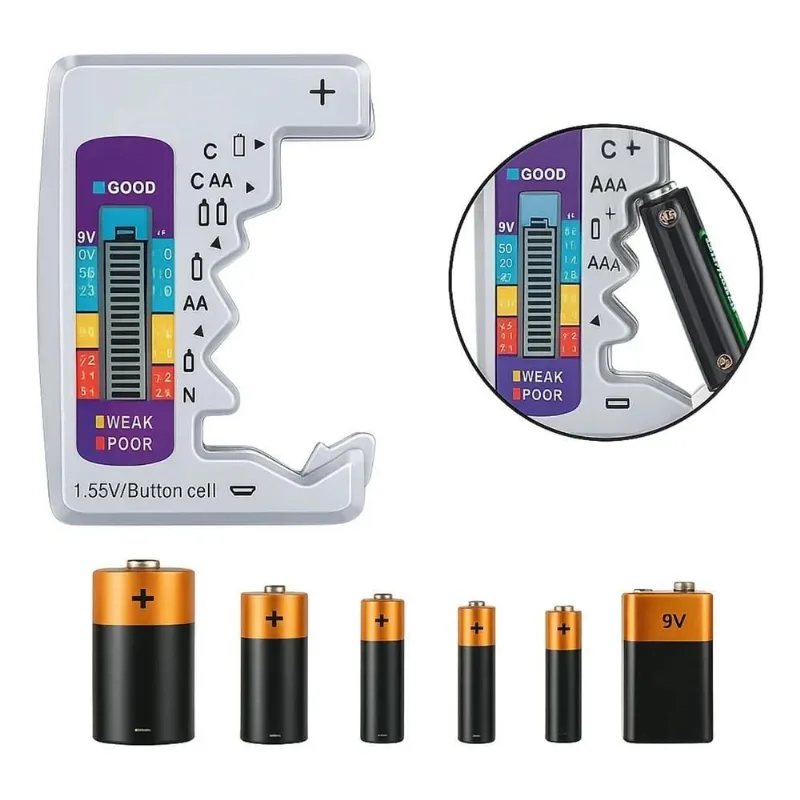 2x Testador Medidor Digital Pilha/bateria Testar Voltagem