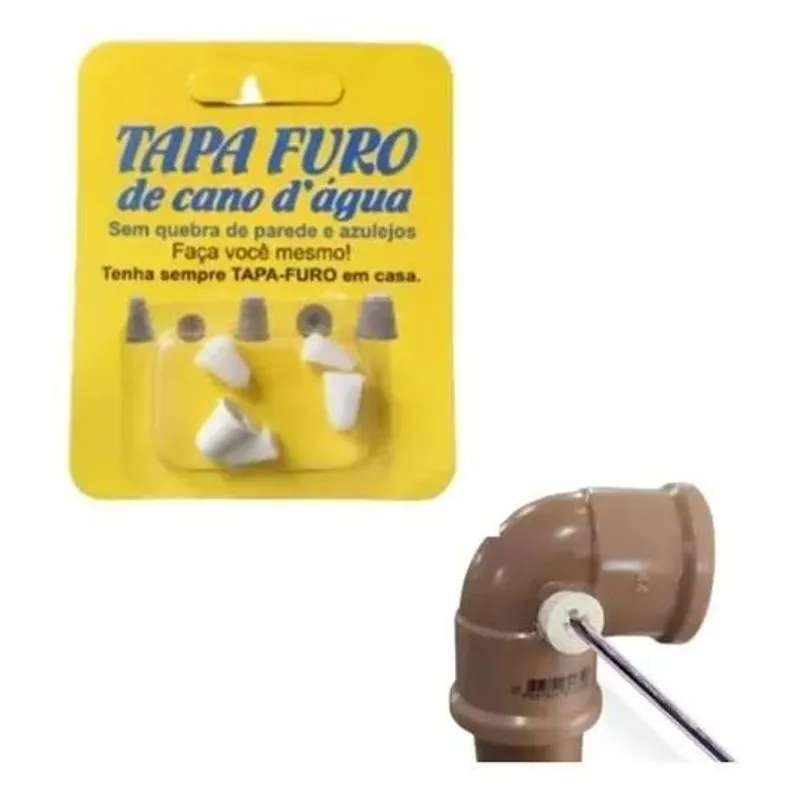 Tapa Furo Cano D' Água Cano Furado Rosca Chave 5 Und