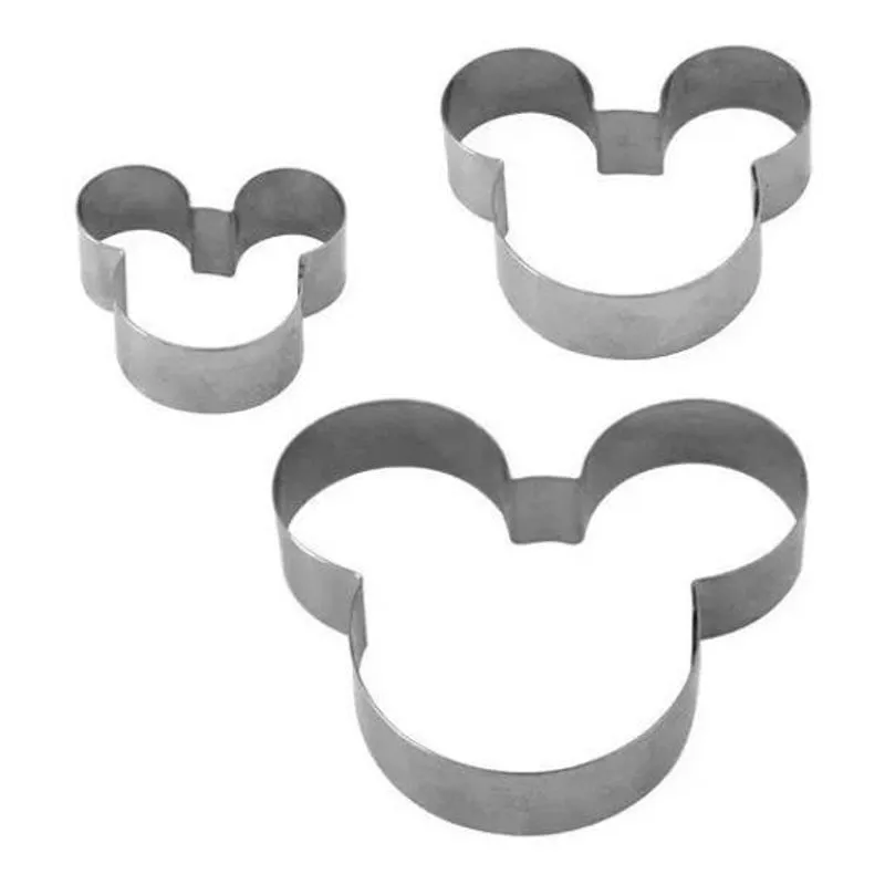 3x Cortador Personagem Mickey - 3 Peças