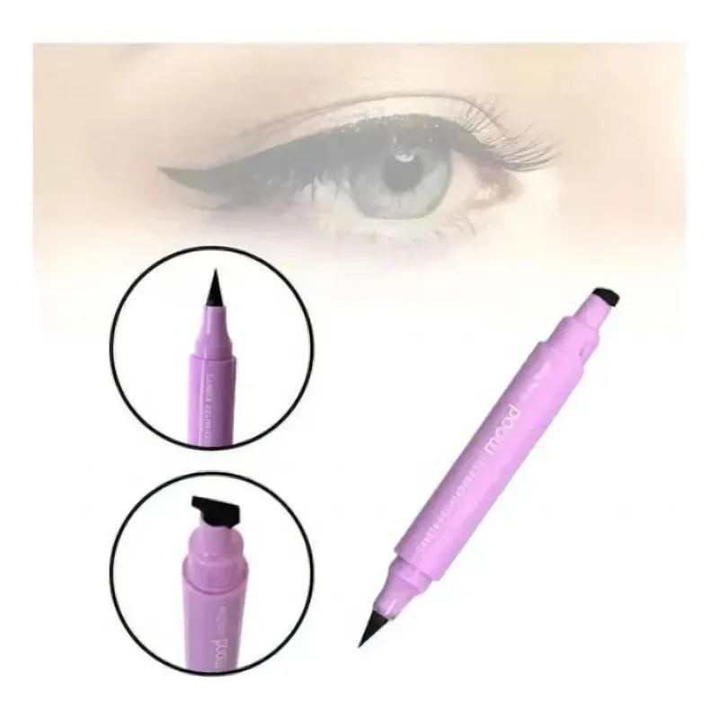 3x Caneta Delineadora Gatinho 2em 1 Profissional Mood Ruby R