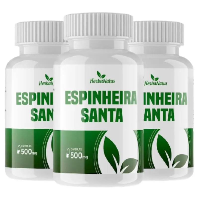 Kit 3x Espinheira Santa 500mg 60 Cápsulas - Herbanatus