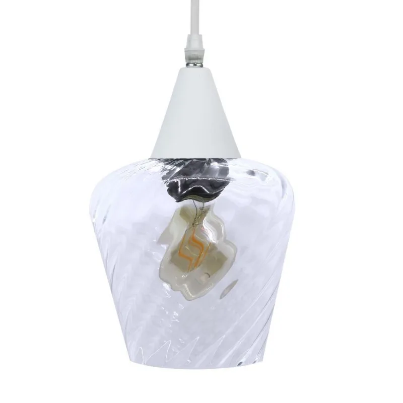 Lustre Pendente Taschibra Monalisa Transparente E27 Bivolt Branco