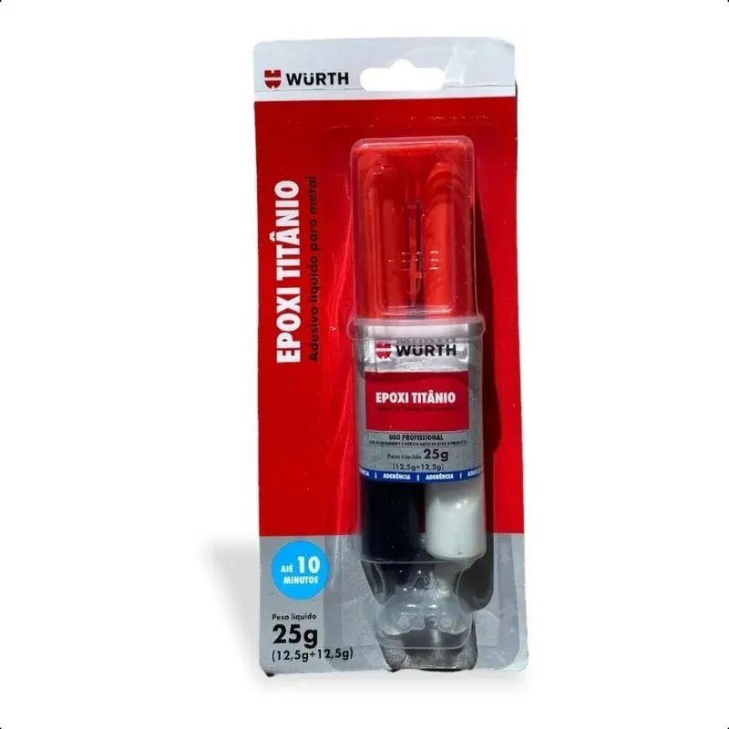 Cola Epoxi Titanio Ferro Aço Aluminio Cobre Metal Wurth 25g
